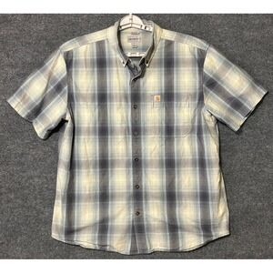 Carhartt Mens Plaid Short Sleeve Relaxed Fit Button Up Shirt XL